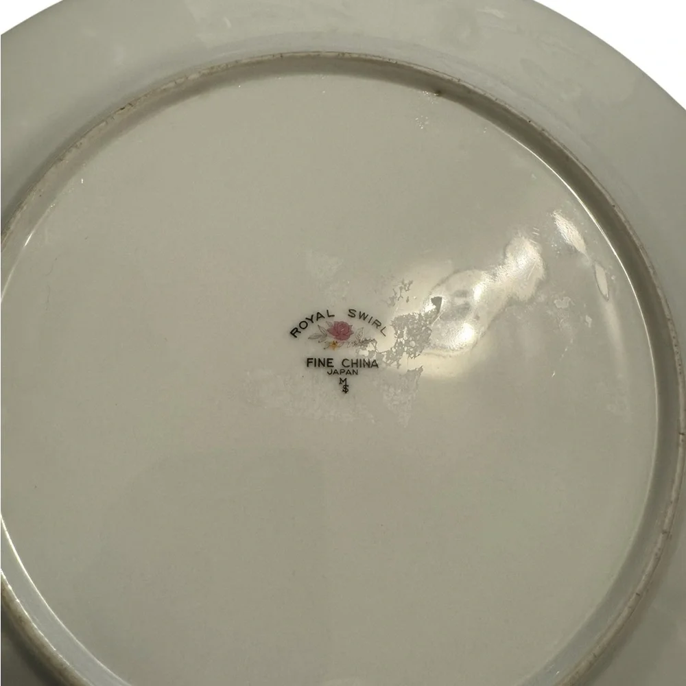 Royal Swirl Fine China Of Japan Pink Rose Dinner‎ Plate
